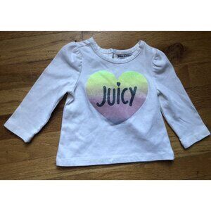 Juicy Size 12M Long Sleeved Heart Glitter Top